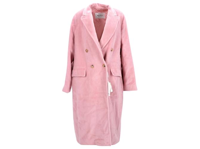 Max Mara Zarda lined Breasted Coat in Pink Alpaca Wool  ref.1075157