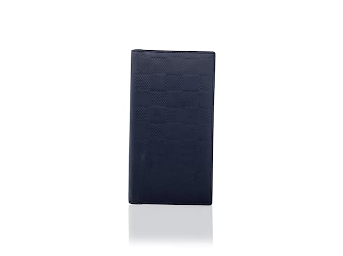 Louis Vuitton Portafoglio lungo bifold verticale in pelle Damier Infini nera Nero  ref.1075212