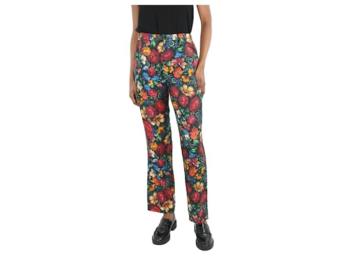 Gucci Pantalón de seda multicolor con estampado floral - talla IT 38  ref.1075361
