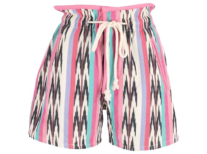 Étoile Isabel Marant Striped Mini Shorts in Multicolor Cotton Multiple colors  ref.1075641