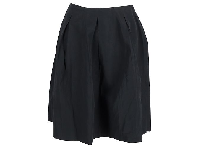 Falda evasé Miu Miu de algodón negro