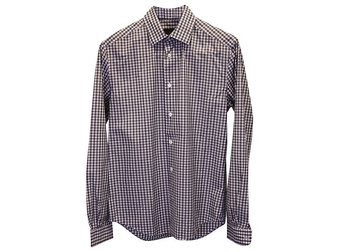 Twist Camicia button down scozzese Louis Vuitton in cotone grigio
