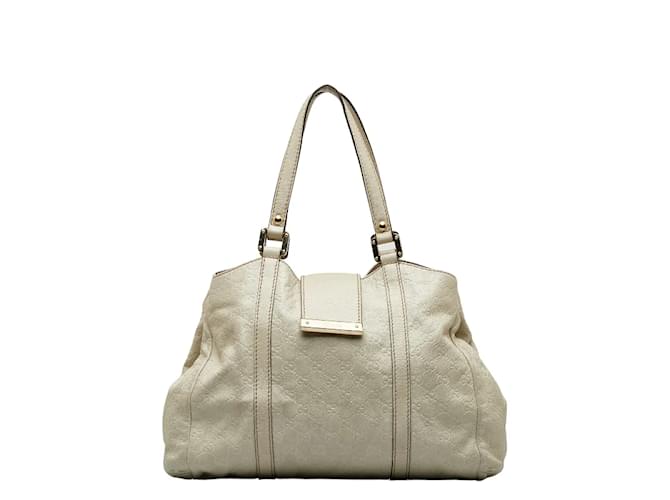 Guccissima New Ladies Tote Bag 211935 White Leather Pony style