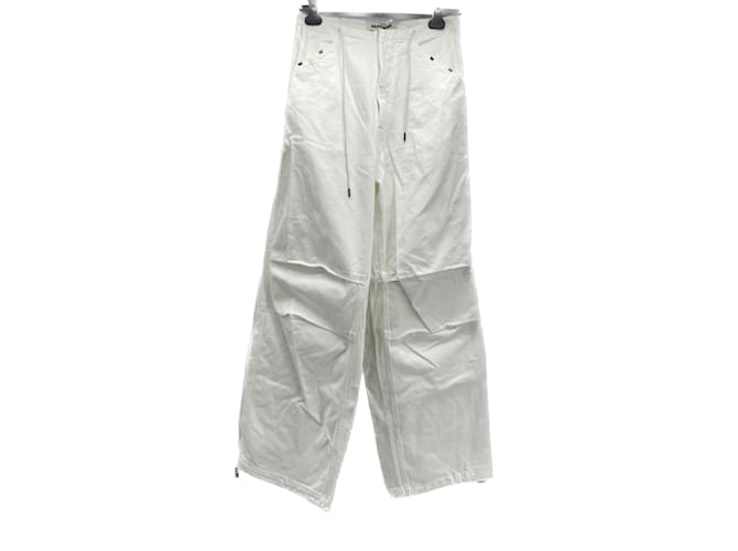 Autre Marque NON FIRMATO / Pantaloni UNSIGNED T.US 26 cotton Bianco Cotone  ref.1076608