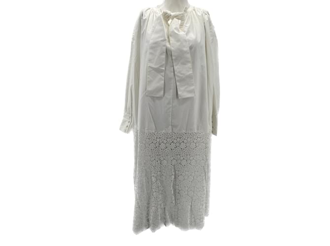 Autre Marque NON SIGNE / UNSIGNED  Dresses T.fr 38 Polyester White  ref.1076612