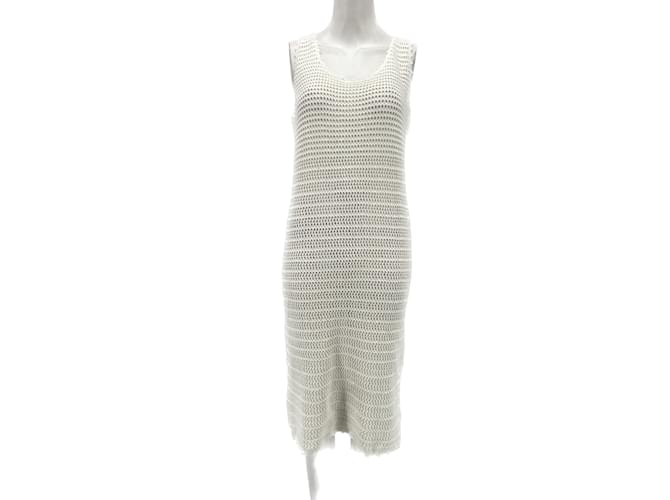 Autre Marque NON SIGNE / UNSIGNED  Dresses T.International M Cotton White  ref.1076613