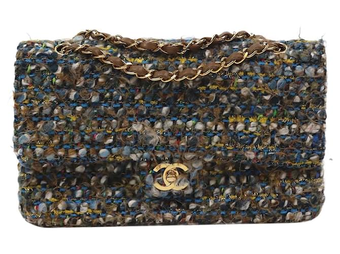 Chanel Multicolore 2003-2004 rabat doublé classique moyen en tweed  ref.1076618