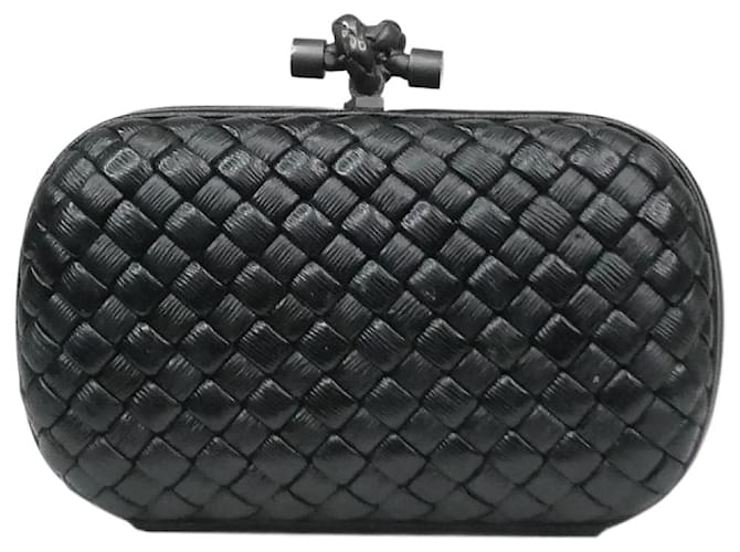 Bottega veneta knot clutch black new arrivals