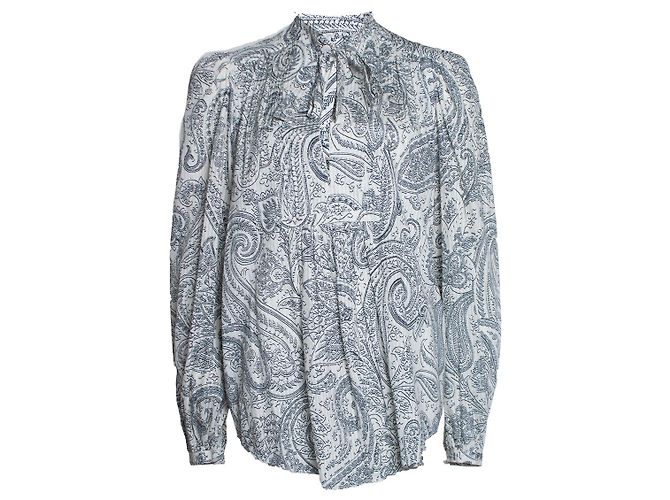 ETRO, camicetta paisley in bianco e nero