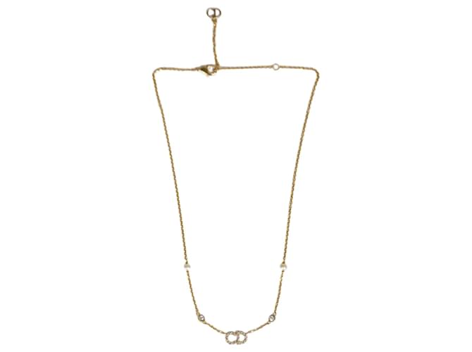 Dior Women Clair D Lune Necklace Gold-Finish Metal and Silver-Tone Crystals  | Silver tone, Gold, Gold necklace