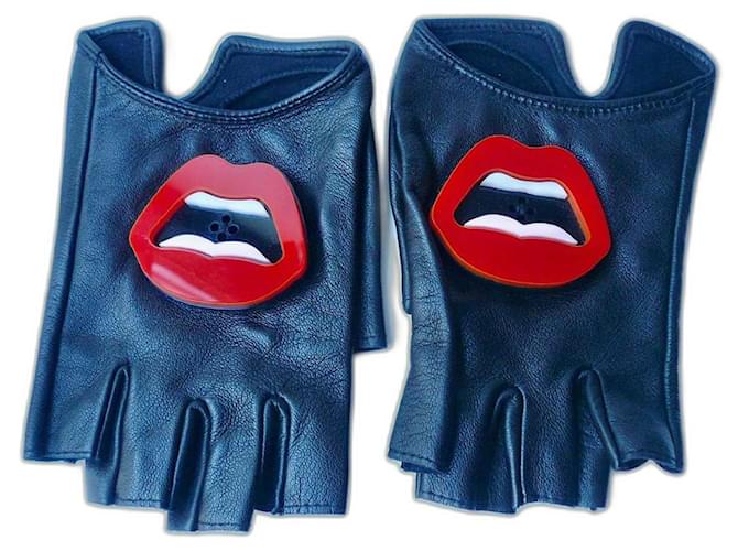 Autre Marque YAZBUKEY x Gausse Gantier Leather mittens Almost new condition Size 22 Black  ref.1064691