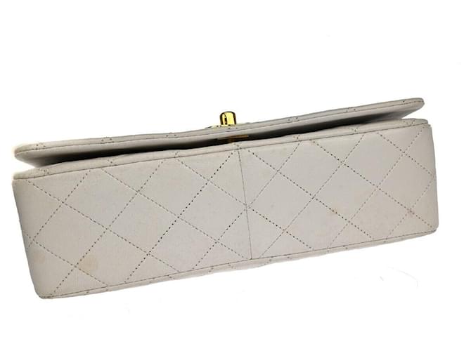 Wallet On Chain Chanel Full Flap Branco Couro  ref.1069046