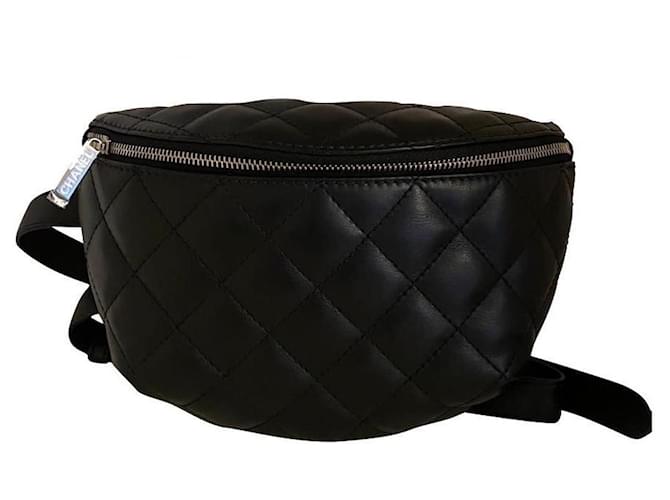 Classique Sac ceinture Uniforme Chanel exclusif Cuir Noir  ref.1075039