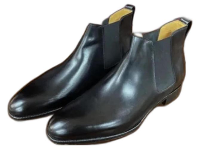 John Lobb TUDOR Chelsea Boots Black Leather
