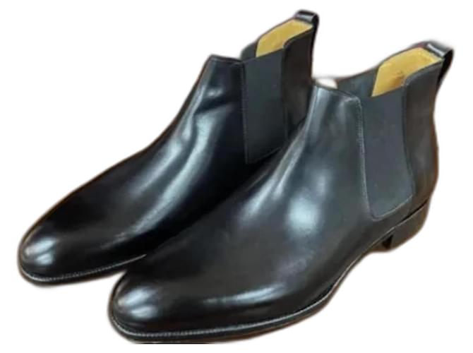 John Lobb Chelsea Style Boot Black Leather  ref.1075458