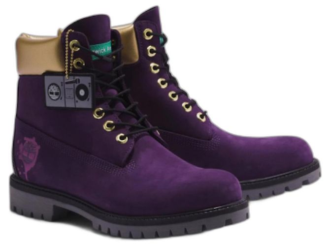 Botas Timberland Premium 6 polegadas Hip-Hop Royalty 50th Birthday Douradas Roxas Dourado Roxo