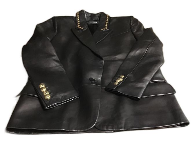The Kooples Lederjacke Dunkelbraun