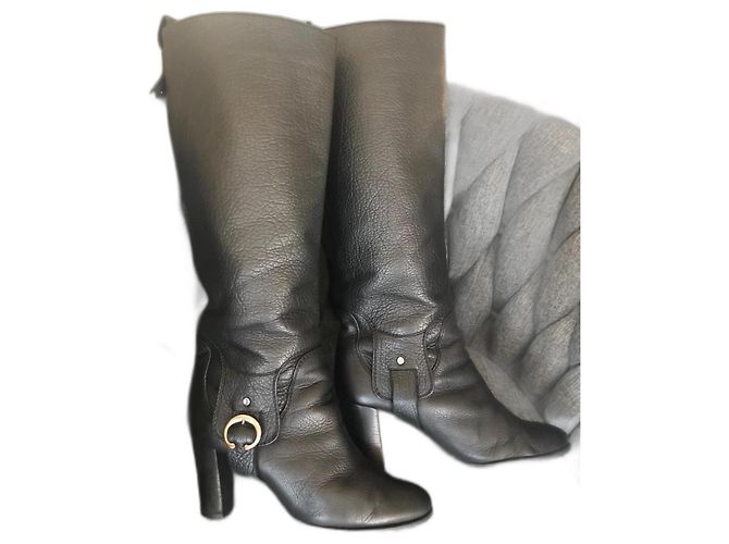 Céline Black Leather Boots