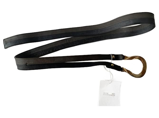 Diane Von Furstenberg Belts Black Gold hardware Leather Metal  ref.1076481