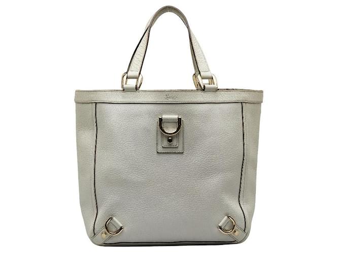 Gucci Leather Abbey D-Ring Tote Bag 130739 White  ref.1076562
