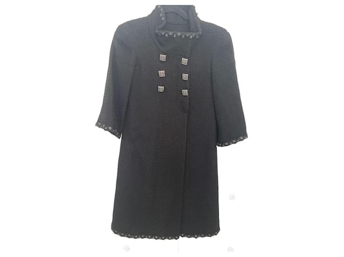 Cambon Chanel 2011Um casaco bizantino Preto Lã  ref.1076703