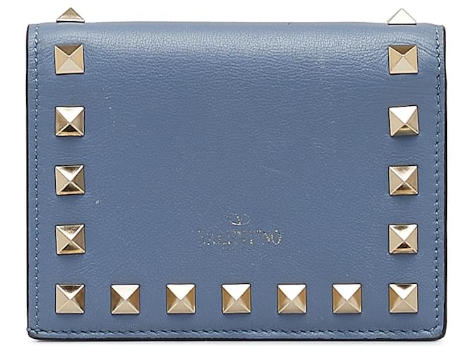 Valentino Blue Rockstud Small Wallet Leather Pony-style calfskin  ref.1076740
