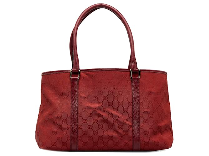 Gucci Red GG Canvas Tote Bag Cloth Cloth  ref.1076790