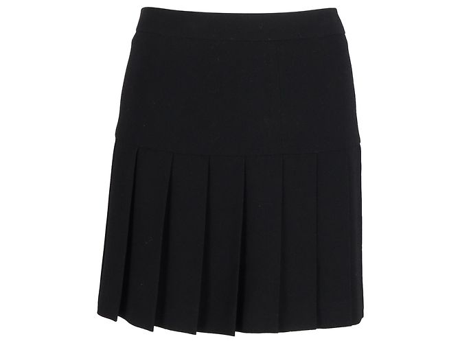 Joseph Pleated Mini Skirt in Black Polyester