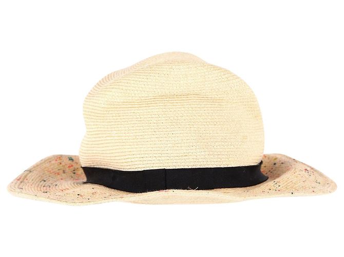 Cappello da sole screziato Eugenia Kim in canapa e cotone beige Marrone