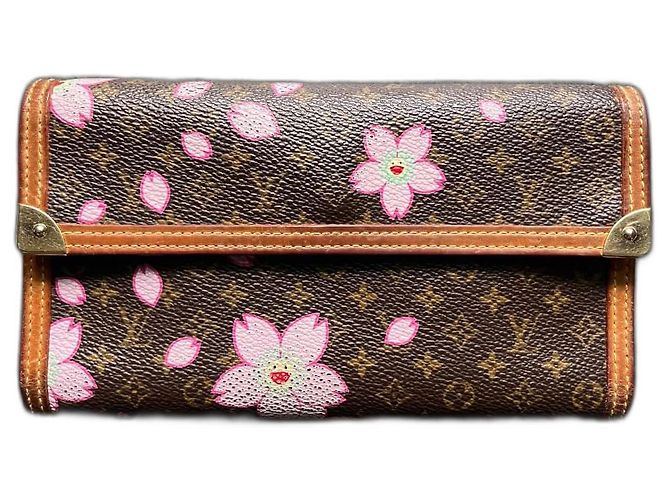 Louis Vuitton Murakari Monogram Smiling Flower Wallet Brown