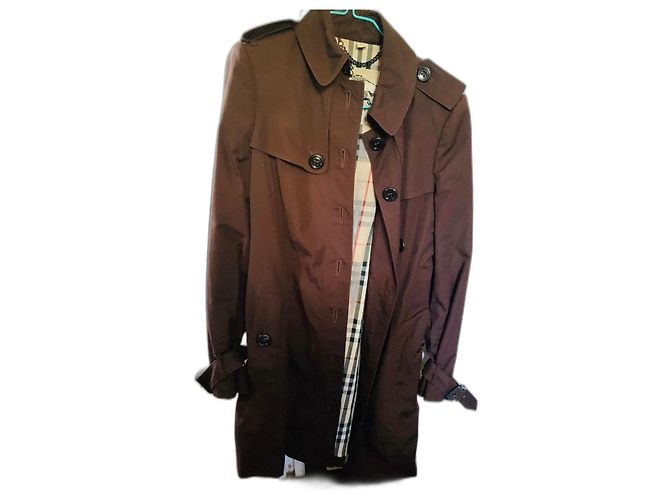 Gabardina Burberry Marrón de Algodón Castaño