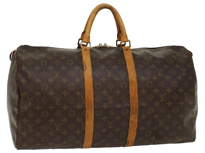 Louis Vuitton Monogram Keepall 55 Boston Bag M41424 LV Auth 53851 Cloth  ref.1077319
