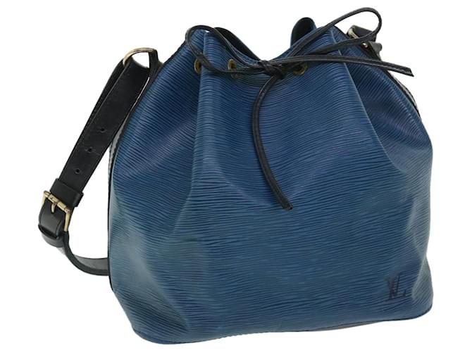LOUIS VUITTON Epi Petit Noe Shoulder Bag Bicolor Black Blue M44152 Auth bs8444 Leather  ref.1077346