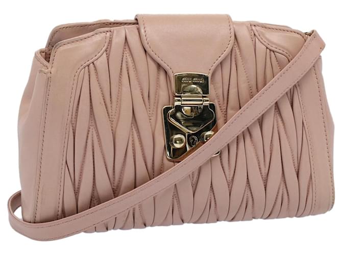 Miu Miu Materasse Shoulder Bag Leather Pink Auth bs8321  ref.1077359