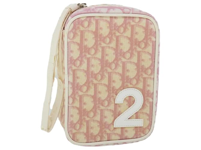 Christian Dior Trotter Canvas Pouch Pink Auth bs8415  ref.1077381