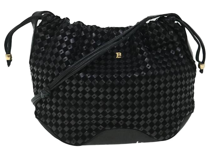 BALLY Shoulder Bag Leather Black Auth bs8280  ref.1077430