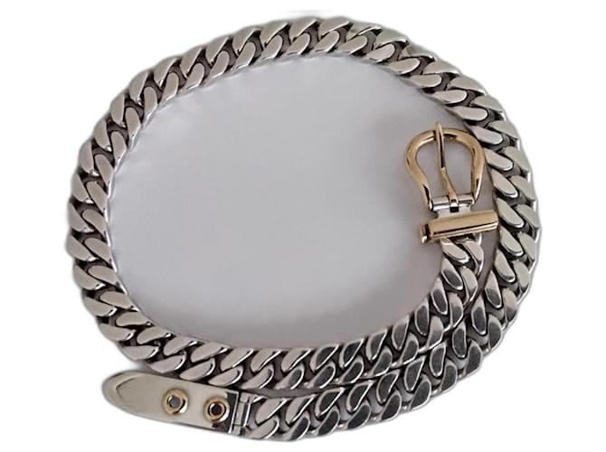 Hermès belt necklace Silvery Silver  ref.1077560