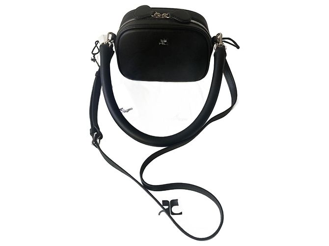 Bolsa de couro preta Courreges Preto