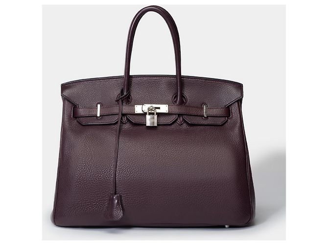 Hermès Bolsa Hermes Birkin 35 em Couro Violeta - 101465 Roxo