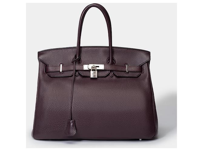 Hermès HERMES BIRKIN BAG 35 in Violet Leather - 101465 Purple  ref.1077564