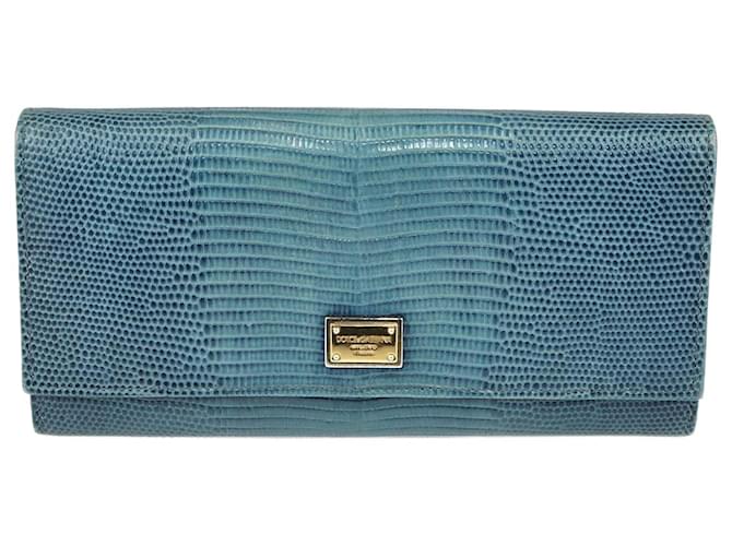 Dolce & Gabbana Dark Turquoise Continental Wallet Exotic leather  ref.1077598