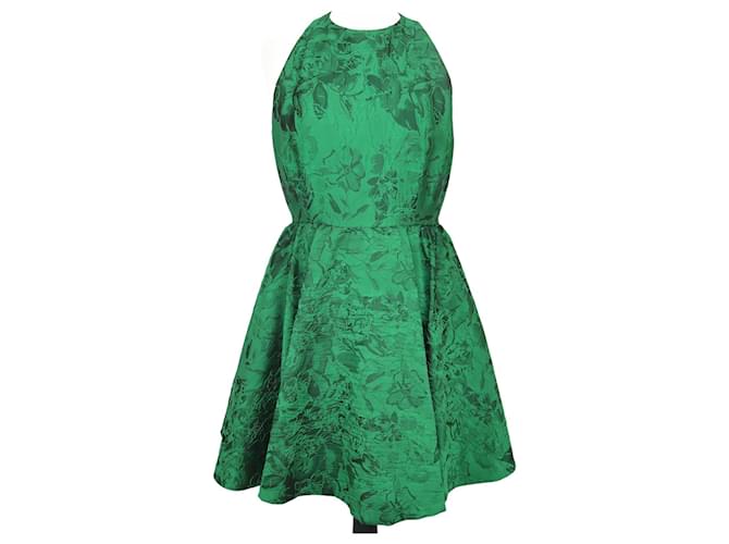 Alice + Olivia Grünes ärmelloses Kleid mit offenem Rücken Polyester  ref.1077678