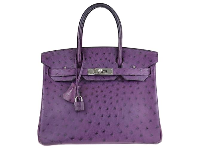 Hermès Violetter Birkin 30 Tasche m/ PHW Exotisches Leder  ref.1077693