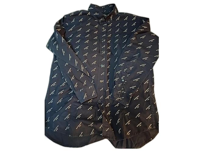 Balenciaga chemises Coton Noir  ref.1077789