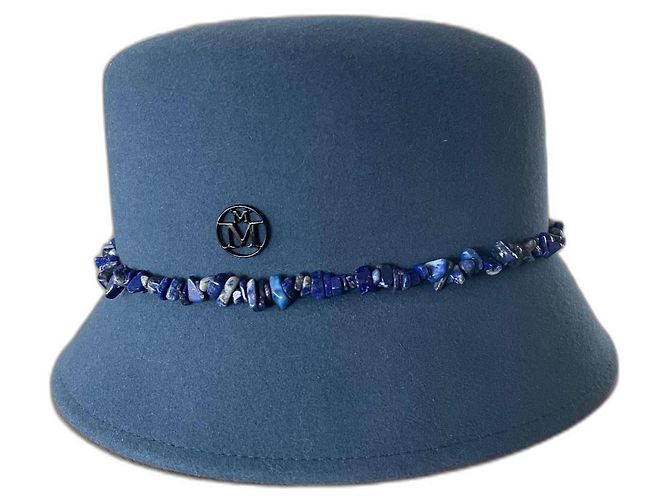 Cappello Maison Michel Mini Kendall Blu Denim