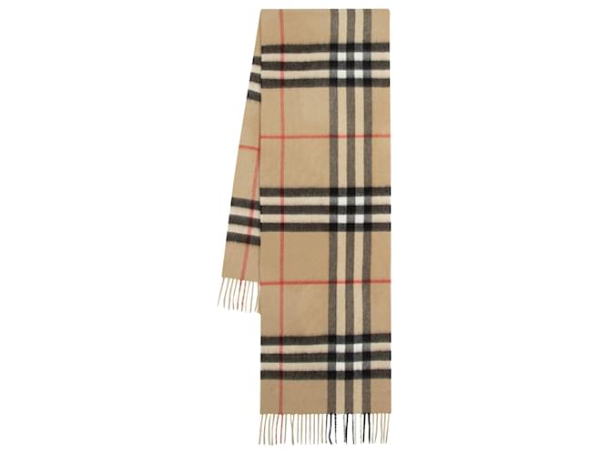 Mu Giant Check Scarf - Burberry - Cashmere - Archive Beige  ref.1077825