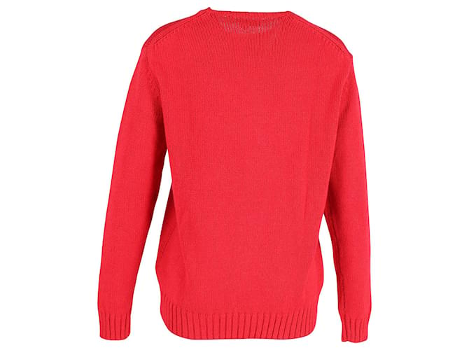 Jersey de algodón rojo con intarsia y osito Polo Red X Browns de Polo Ralph Lauren Roja  ref.1078013