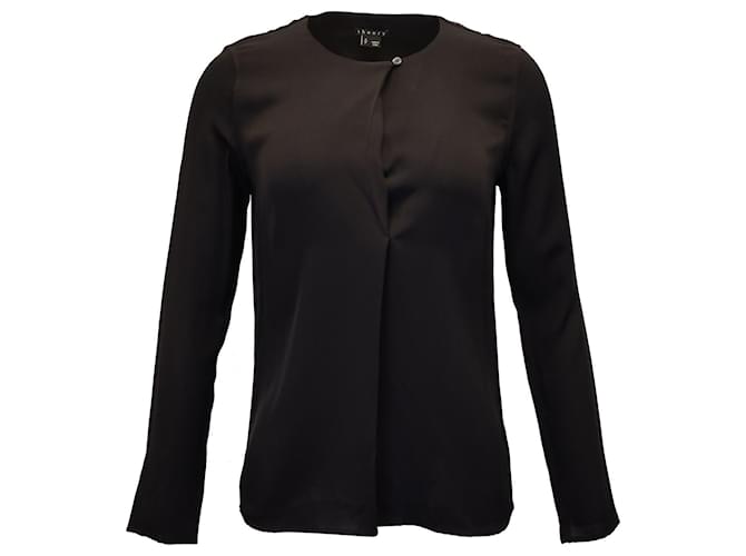 Theory Long Sleeves Blouse in Black Silk  ref.1078030