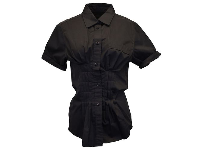 Camisa Isabel Marant Gramy com botões frontais em algodão preto
