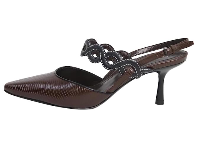 Autre Marque Brown slingback heels - size EU 37 Leather  ref.1078040